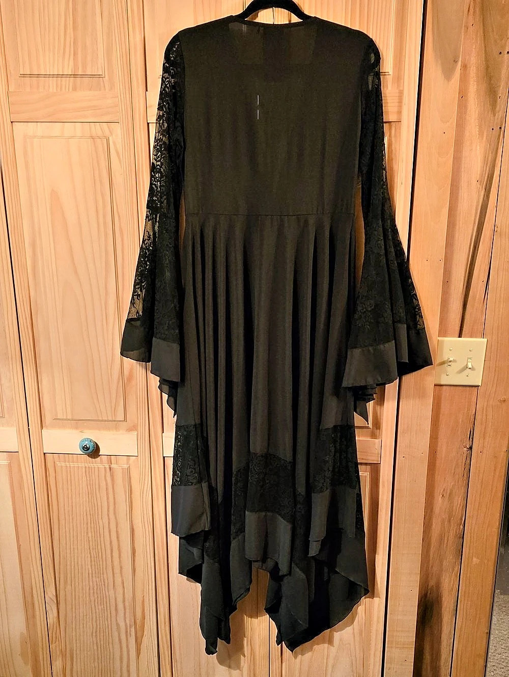 Killstar Misty Night Black Lace Bell Sleeve Maxi Dress Like New - Picture 2 of 3